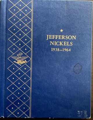 Complete Set Jefferson Nickels 1938 - 1964 In Whitman Classic Album