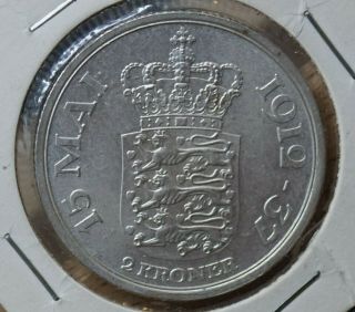 Denmark Silver Coin 2 Kroner 1912 - 1937