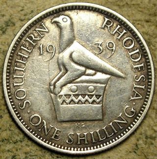 Southern Rhodesia: 1939 King George Vi Silver 1 Shilling