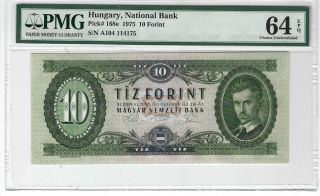 P - 168e 1975 10 Forint,  Hungary National Bank,  Pmg 64epq