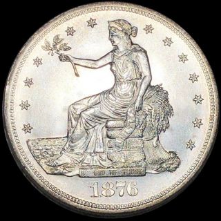 1876 - S Silver Trade Dollar Perfect Uncirculated San Francisco Ms Bu High End Nr
