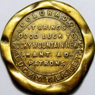 Denver Colorado Good Luck Swastika Token Rocky Mountain News Lucky Nugget