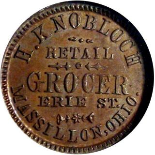 1863 Massillon Ohio Civil War Token H Knobloch Ngc Ms63