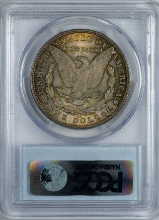 1890 - CC Morgan PCGS MS63 Silver Dollar w/Golden Textile Toning 7