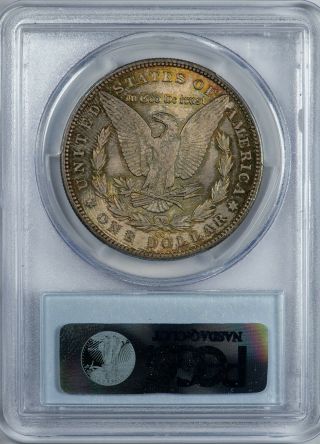 1890 - CC Morgan PCGS MS63 Silver Dollar w/Golden Textile Toning 8