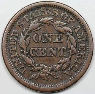 1845 Braided Hair Large Cent,  VF 2