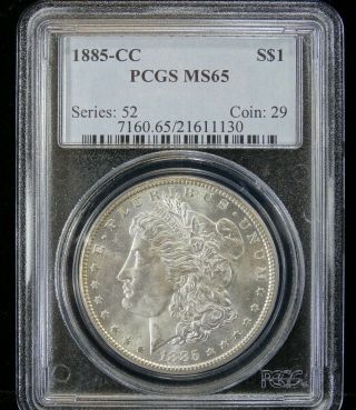1885 Cc Morgan Silver Dollar Pcgs Ms 65 White Key Date Coin Vam/upgrade?