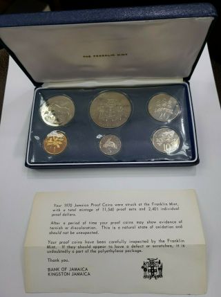 1970 Jamaica Proof 6 Coins Franklin Set
