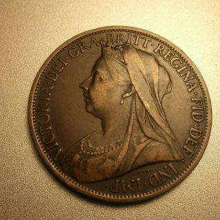 1901 British Penny Coin