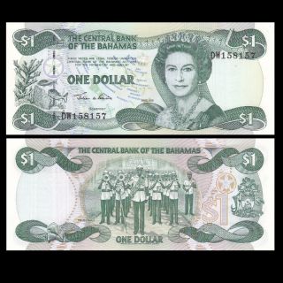 Bahamas 1 Dollar Banknote,  2002,  P - 70,  Unc,  North America Paper Money