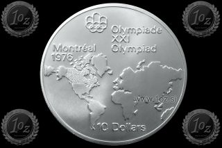 Canada 10 Dollars 1973 (montreal Olympics 1976) Silver Commem.  Coin (km 86) Unc
