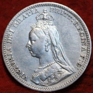 1891 Great Britain 3 Pence Silver Foreign Coin