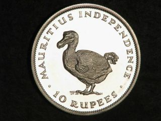 Mauritius 1971 10 Rupees Dodo Bird Silver Gem Cameo Proof