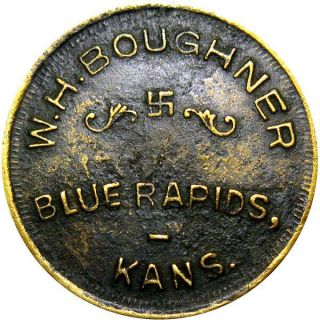 Blue Rapids Kansas Good For Token W H Boughner Good Luck Swastika