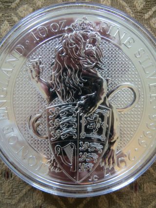 2017 10 Oz British Silver Queen’s Beast Lion Coin (bu) In Capsule.  9999
