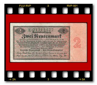 Scarce Germany Deutsche Rentenbank P - 162 01.  11.  1923 Zwei 2 Rentenmark Banknote
