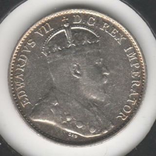 1903 Extremely Fine Canadian Five Cents Silver 1 (cleaned,  Tiny Scratches)