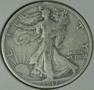 1917 Very Fine Better Date Walking Liberty Half Dollar 7
