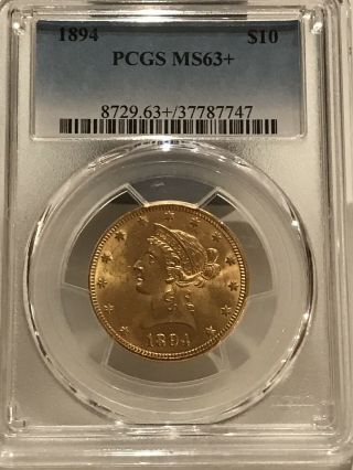1894 $10 Liberty Gold Eagle Pcgs Ms63,  Plus 37787747