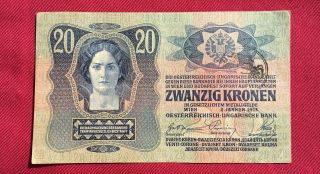 Fiume 20 Kronen Nd 1918,  Italia,  Croatia,  Rare,  Old Date 1914