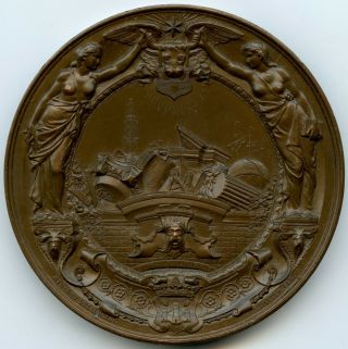 Belgium Large Medal By Baetes For Royal Society Of The Architects Of Antwerp