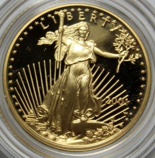 2001 W,  1/4oz.  $10 Gold American Eagle,  U.  S. ,  Box & C.  0.  A.