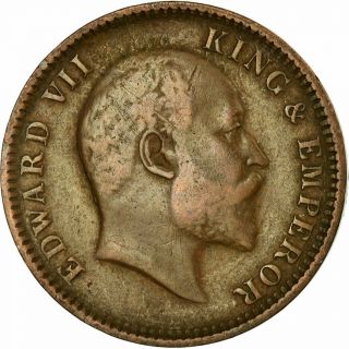 [ 733525] Coin,  India - British,  Edward Vii,  1/4 Anna,  1907,  Calcutta,  Vf,  Bronze