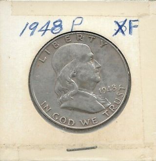 1948 P Ben Franklin Half Dollar Xf (- 90 Silver) L@@k