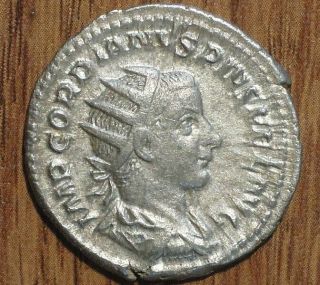 Gordian Iii Ar Antoninianus Laetitia - Ancient Roman Silver Coin