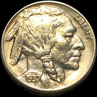 1937 - D " 3 Legged " Buffalo Head Nickel Appears Uncirculated Error Coin A,  No Res