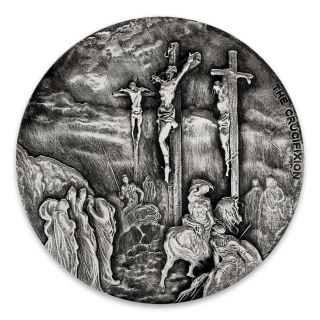 Crucifixion 2 Oz.  999 Silver Coin Biblical Series,  Bible Story 2015 74/1499