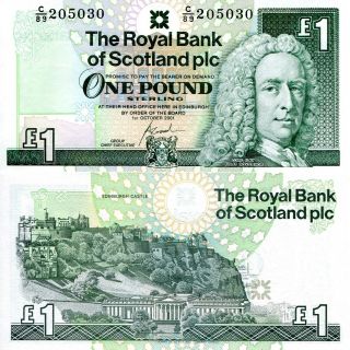 Scotland 1 Pound Banknote World Paper Money Currency Pick P351e 2001 Lord Ilay
