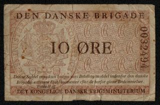 Denmark (pm08) 10 Ore Nd (1947) F,  Royal Danish Ministry Of War