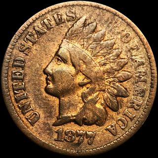 1877 Indian Head Copper Penny LIGHTLY CIRCULATED Key Date Collectible 2