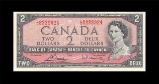1954 Bank Of Canada Qeii $2 Bouey & Rasminsky " L/g " ( (aunc))