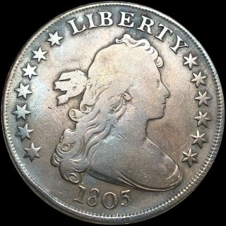 1803 Draped Bust Silver Dollar Nicely Circulated Detail Coin