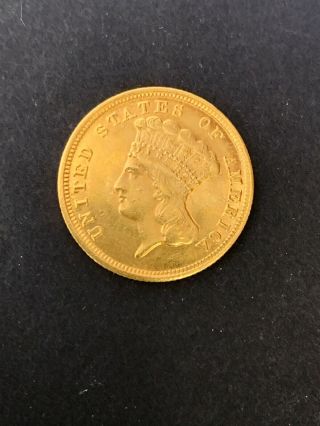 1888 $3 Gold Indian Princess Low Mintage