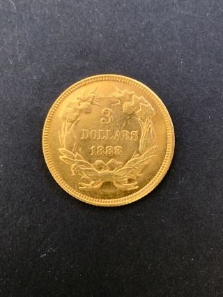 1888 $3 Gold INDIAN PRINCESS LOW MINTAGE 2