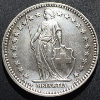 Old Foreign World Coin: 1941 Switzerland 2 Francs, .  835 Silver