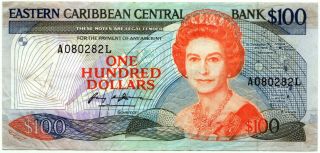East Caribbean States St Lucia $100 Dollars P20 L Vf