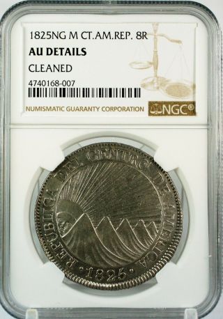 Mexico 1825 Ng Central American Republic 8 Reals Ngc Au Details