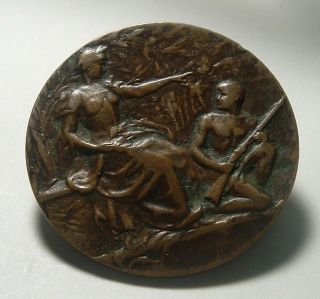 Art Nouveau French Bronze Medal By L.  Coudray/ Ch.  Marey / Shooting Hunting 1901