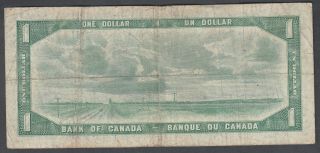 1954 BANK OF CANADA DEVIL ' S FACE 1 DOLLAR BANK NOTE COYNE - TOWERS 2