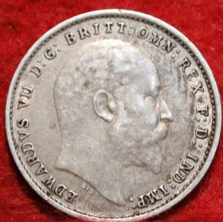 1904 Great Britain 3 Pence Silver Foreign Coin