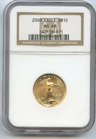 2000 Gold 1/4 Ounce Eagle $10 Ngc Ms 69