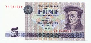Germany,  Deutschland - 5 Mark 1975.  P27 Ro361d,  Unc.  (d060)