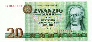 Germany,  Deutschland - 20 Mark 1975.  P29,  Unc.  (d061)
