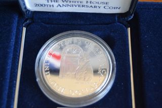1992 W US White House 200th Anniversary Commemorative Proof Silver Dollar BoxCOA 3