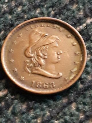 1863 Patriotic Civil War Token - Lady Liberty / Our Army