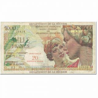 [ 605257] Banknote,  Réunion,  20 Nouveaux Francs On 1000 Francs,  1967,  Undated